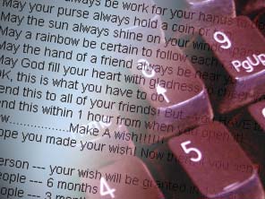 A sample friendship chain e-mail