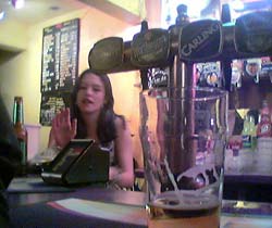 The local pub, bar staff