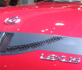 A lexus in a showroom