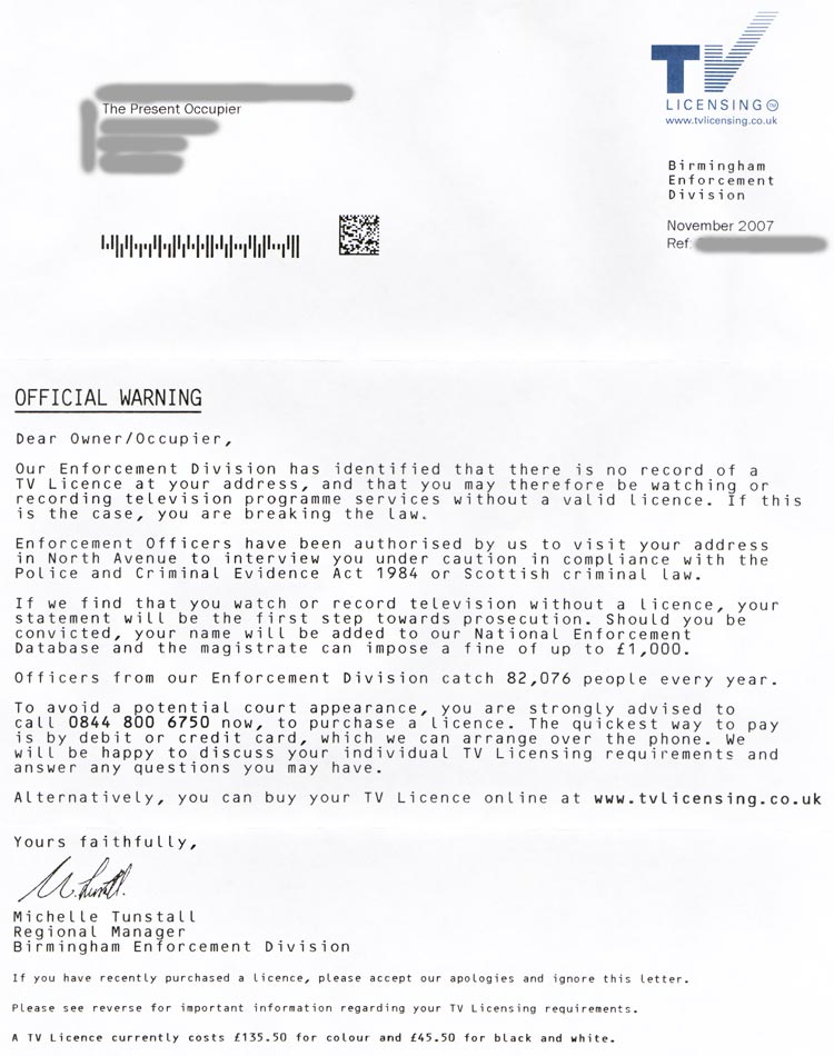 irda licence cancellation letter format tv licensing and the sending threatening letters irda licence cancellation letter format tv licensing and the sending threatening letters